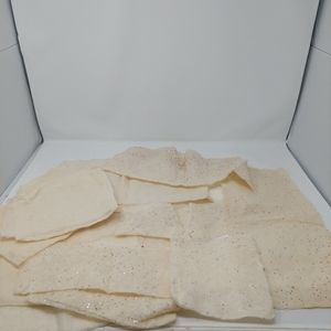 Christmas Village Snow Blanket Felt Cream With Glitter Soft Fluffy Decorative